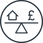 house price balance - icon - slate